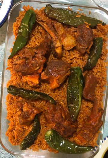 Riso al vapore con agnello